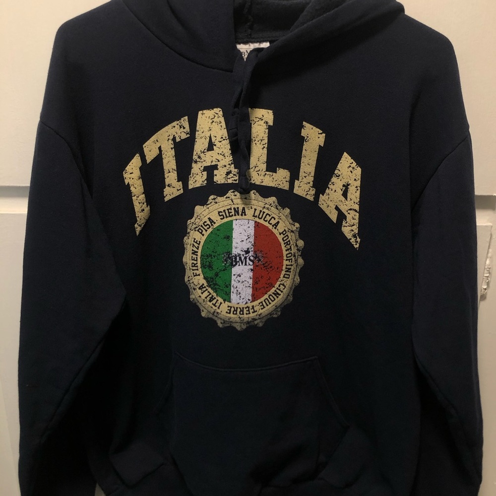 Navy Blue Italia Hooded Sweatshirt